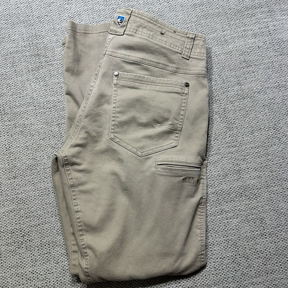 Kuhl Rydr Hiking Pants Mens 30 x 32 Tan Khaki Twill Canvas Heavy Duty Trousers